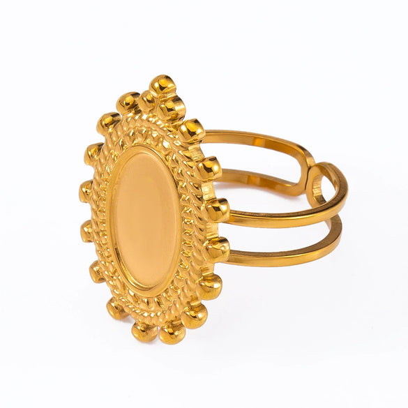Stainless Steel Ring Holder Vintage Style Tray With Twist Adjustable Design And Electroplating Treatment