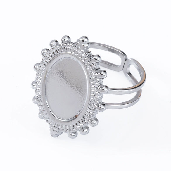 Stainless Steel Ring Holder Vintage Style Tray With Twist Adjustable Design And Electroplating Treatment