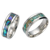 Stainless Steel Ring Jewelry Unisex U Shape Polished Inlaid With Imitation Abalone And Shell
