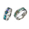Stainless Steel Ring Jewelry Unisex U Shape Polished Inlaid With Imitation Abalone And Shell