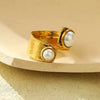 Stainless Steel Ring Light Luxury Style Geometric Electroplating Ladies Jewelry