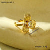 Stainless Steel Ring Light Luxury Women's Geometric Electroplated Golden Flower Pearl Design