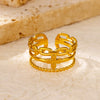 Stainless Steel Ring Minimalist Style Hollow Design Electroplating Process