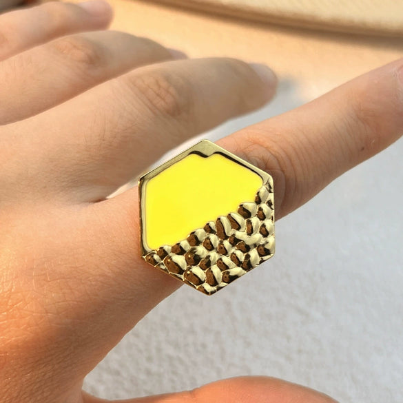 Stainless Steel Ring Natural Geometric Heart Shape Electroplating Design Unisex
