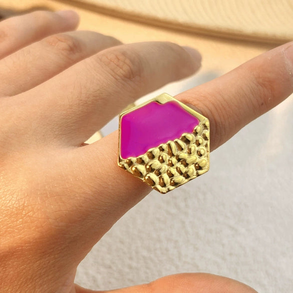 Stainless Steel Ring Natural Geometric Heart Shape Electroplating Design Unisex