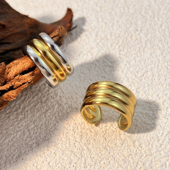 Stainless Steel Ring Natural Geometric Heart Shape Electroplating Jewelry