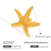 Stainless Steel Ring Ocean Series Starfish Shell Geometric Fashion Minimalist Electroplated Women's Jewelry