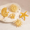 Stainless Steel Ring Ocean Series Starfish Shell Geometric Fashion Minimalist Electroplated Women's Jewelry