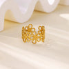 Stainless Steel Ring Snake Shaped Flower Geometric Electroplated Female Stylish Ring