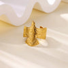 Stainless Steel Ring Snake Shaped Flower Geometric Electroplated Female Stylish Ring