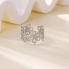 Stainless Steel Ring Snake Shaped Flower Geometric Electroplated Female Stylish Ring