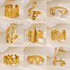 Stainless Steel Ring Snake Shaped Flower Geometric Electroplated Female Stylish Ring