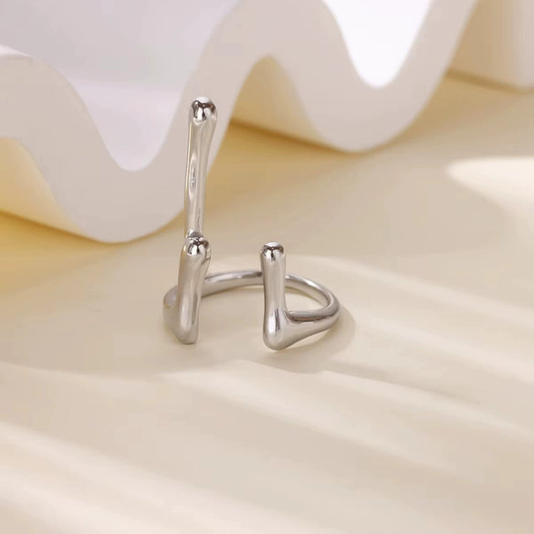 Stainless Steel Ring Snake Shaped Flower Geometric Electroplated Female Stylish Ring
