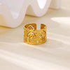 Stainless Steel Ring Snake Shaped Flower Geometric Electroplated Female Stylish Ring
