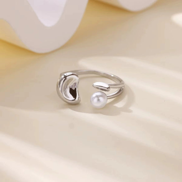 Stainless Steel Ring Snake Shaped Flower Geometric Electroplated Female Stylish Ring