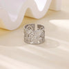 Stainless Steel Ring Snake Shaped Flower Geometric Electroplated Female Stylish Ring