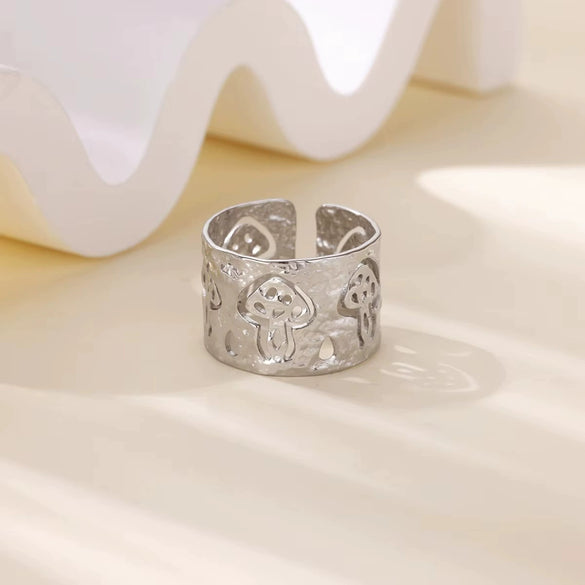 Stainless Steel Ring Snake Shaped Flower Geometric Electroplated Female Stylish Ring
