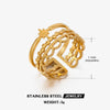 Stainless Steel Ring Star Pattern Electroplated For Women