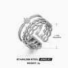 Stainless Steel Ring Star Pattern Electroplated For Women