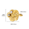Stainless Steel Ring With Golden Flower Pearl For Women Luxury Electroplated