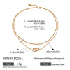 Stainless Steel Ringlinked Doublelayer Niche Design Sense Titanium Steel Necklace With Geometric Pattern Electroplated