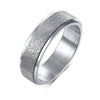 Stainless Steel Rotating Ring With Geometric Pattern And Electroplating For Men And Women