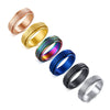 Stainless Steel Rotating Ring With Geometric Pattern And Electroplating For Men And Women