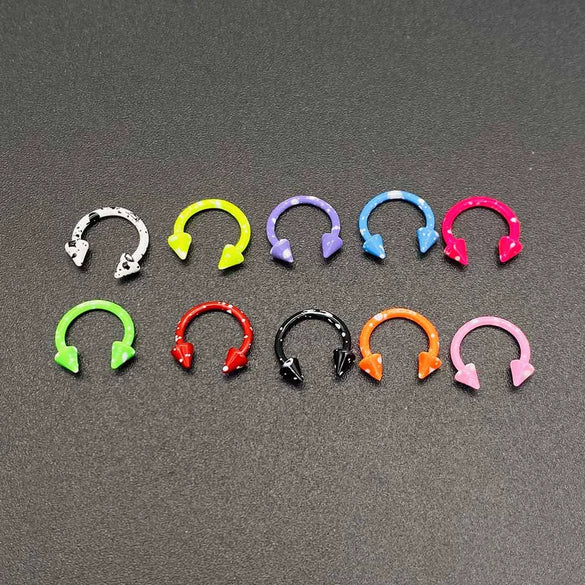 Stainless Steel Round Baking Paint Nose Ring And Ear Bone Nail Body Piercing Jewelry