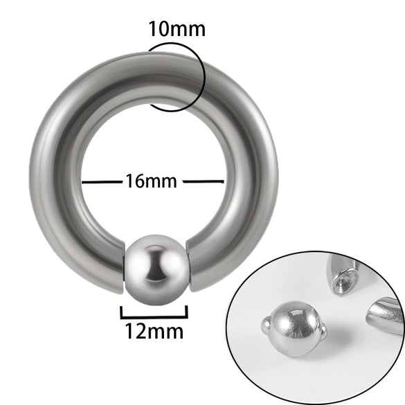 Stainless Steel Round Ball Clip Punk Stylish Electroplated Unisex Nose Ring Earring