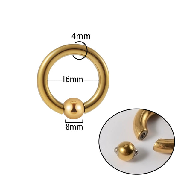Stainless Steel Round Ball Clip Punk Stylish Electroplated Unisex Nose Ring Earring