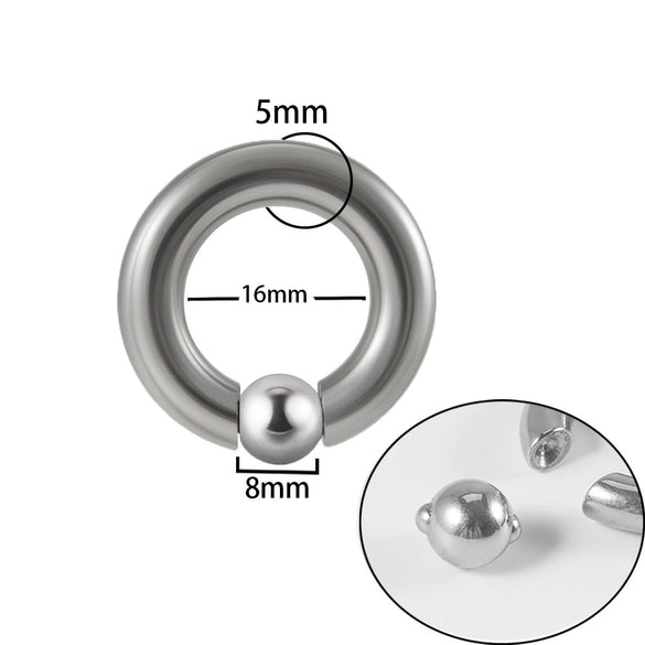 Stainless Steel Round Ball Clip Punk Stylish Electroplated Unisex Nose Ring Earring