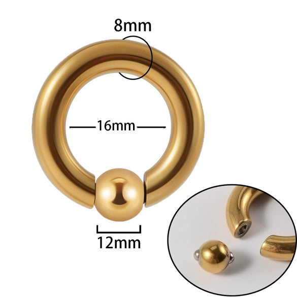 Stainless Steel Round Ball Clip Punk Stylish Electroplated Unisex Nose Ring Earring
