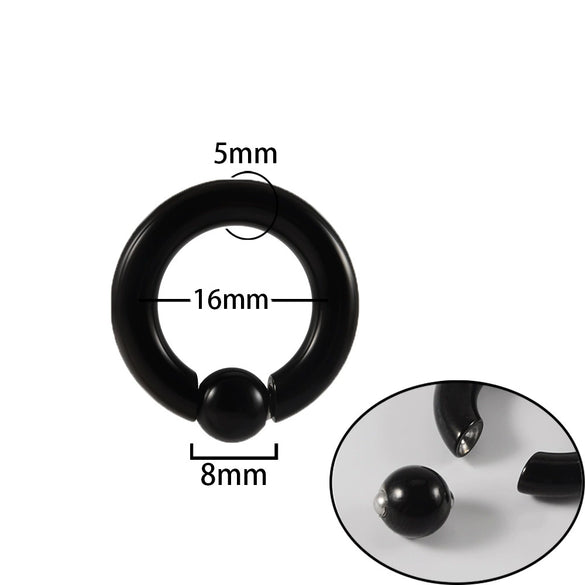 Stainless Steel Round Ball Clip Punk Stylish Electroplated Unisex Nose Ring Earring