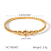 Stainless Steel Round Bead Bracelet For Women Highend Zircon Inlaid 18K Goldplated Geometric Ins Style