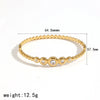 Stainless Steel Round Bead Bracelet For Women Light Luxury Geometric Style 18K Goldplated Electroplated Diamondencrusted Zircon