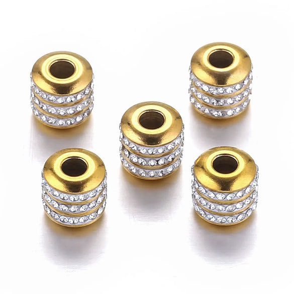 Stainless Steel Round Bead Electroplated Diamond Beads Bracelet And Necklace Jewelry Accessories