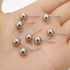 Stainless Steel Round Bead Handmade Ear Studs And Earrings Jewelry Accessories With Glossy Finish And Polish Processing