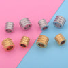 Stainless Steel Round Bead Jewelry Accessories Electroplating Drilling Long Tube Ball Diy Handmade