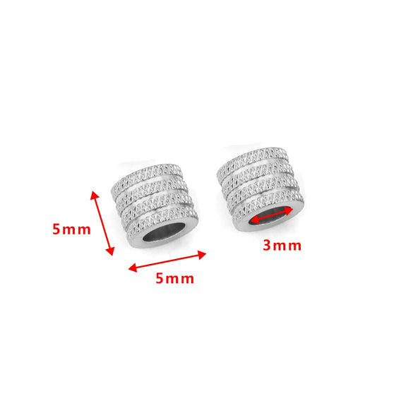 Stainless Steel Round Bead Jewelry Accessories Electroplating Drilling Long Tube Ball Diy Handmade