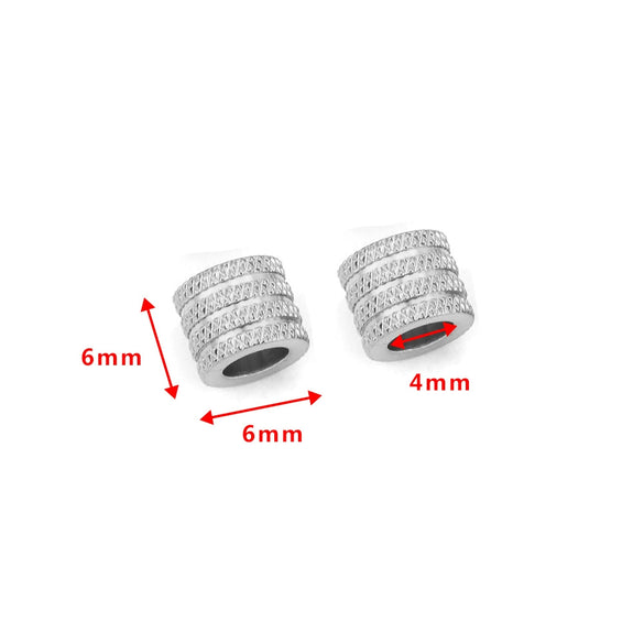 Stainless Steel Round Bead Jewelry Accessories Electroplating Drilling Long Tube Ball Diy Handmade
