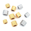 Stainless Steel Round Bead Jewelry Accessories Electroplating Drilling Long Tube Ball Diy Handmade