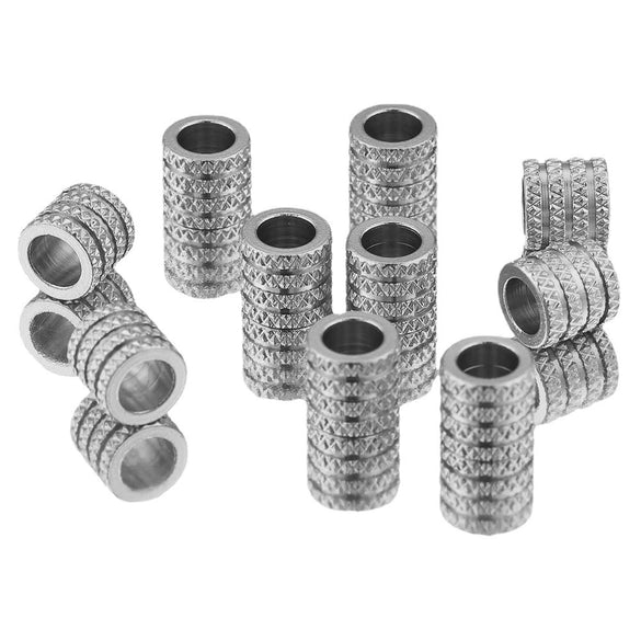 Stainless Steel Round Bead Jewelry Accessories Electroplating Drilling Long Tube Ball Diy Handmade