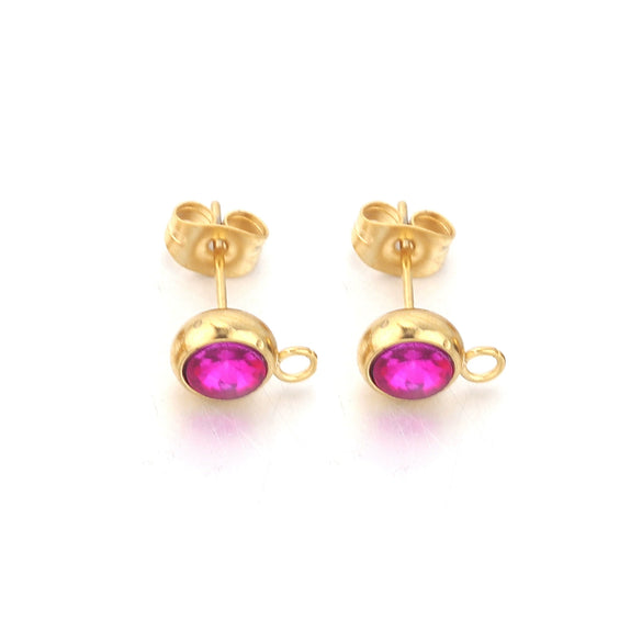 Stainless Steel Round Bead Ring Earring Accessories With Electroplating Process