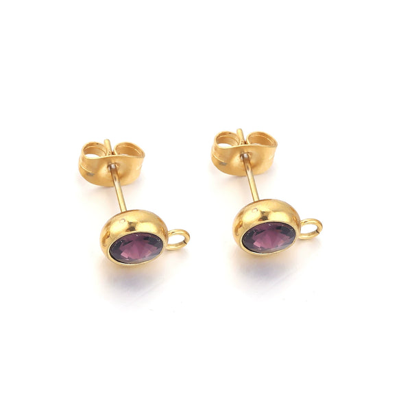 Stainless Steel Round Bead Ring Earring Accessories With Electroplating Process