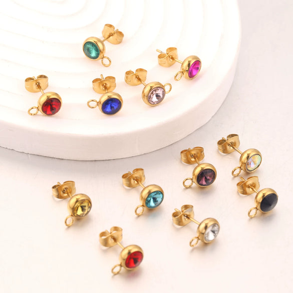 Stainless Steel Round Bead Ring Earring Accessories With Electroplating Process