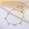 316L Stainless Steel Round Bead Zircon Anklet Geometric Women's Foot Chain Accessories
