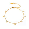316L Stainless Steel Round Bead Zircon Anklet Geometric Women's Foot Chain Accessories