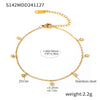 316L Stainless Steel Round Bead Zircon Anklet Geometric Women's Foot Chain Accessories