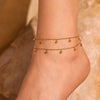 316L Stainless Steel Round Bead Zircon Anklet Geometric Women's Foot Chain Accessories