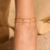 316L Stainless Steel Round Bead Zircon Anklet Geometric Women's Foot Chain Accessories